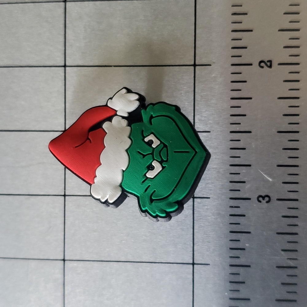 NEW! Smiling Grinch Santa Hat Christmas Holiday Shoe Croc Charm